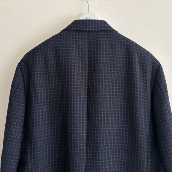 $2200 Canali Kei Unstructured Blue Check Wool Sport Coat / Blazer - US 48-50 - Picture 6 of 11